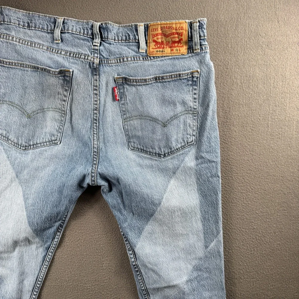 Levi's Jeans Men 38 Light Wash Hi-Ball Taper Frayed Distressed Casual Denim